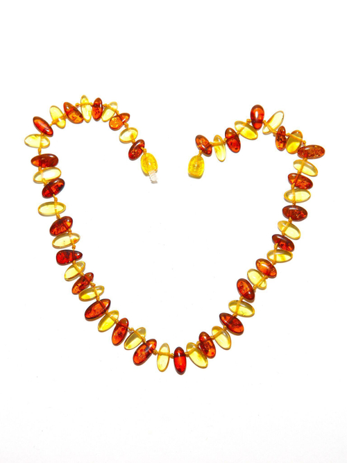 Детские бусы из натурального янтаря, длина 36 см. Бусы детские для девочек и мальчиков