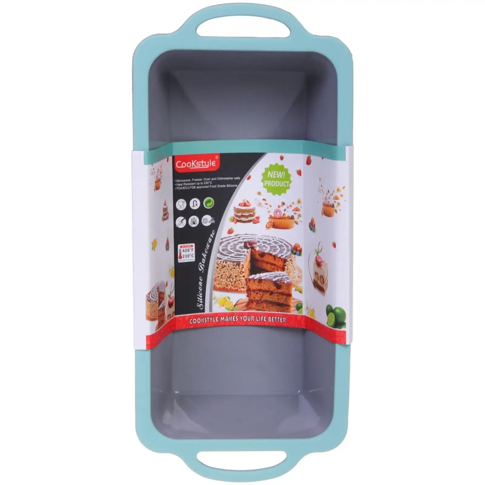 Форма силиконовая «CooKstyle» прямоугольная с ручками, 32*14*6,5см, с металлической вставкой