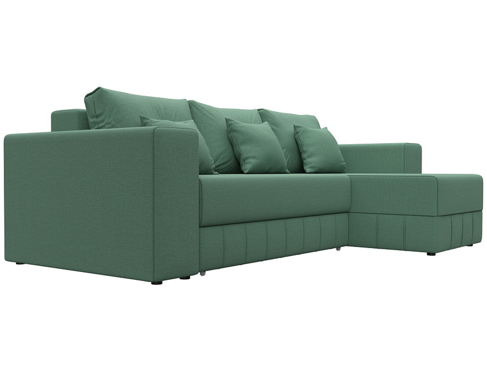 Диван угловой Лига-076 угол универсальный РОГОЖКА Амур 11 зеленый