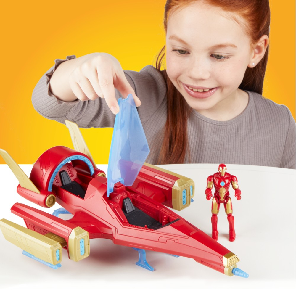 Hasbro Marvel Avengers - Боевой реактивный самолет Repulsor Blast + фигурка Iron Man F9329