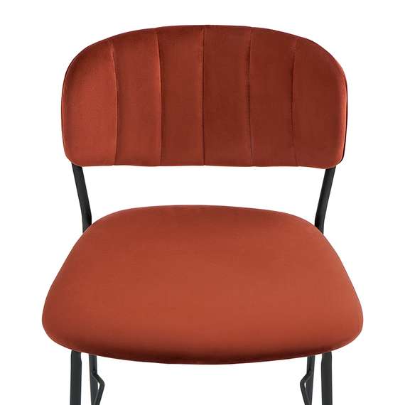 Барный стул Eirill, 71 см, кирпичный велюр с черными ножками