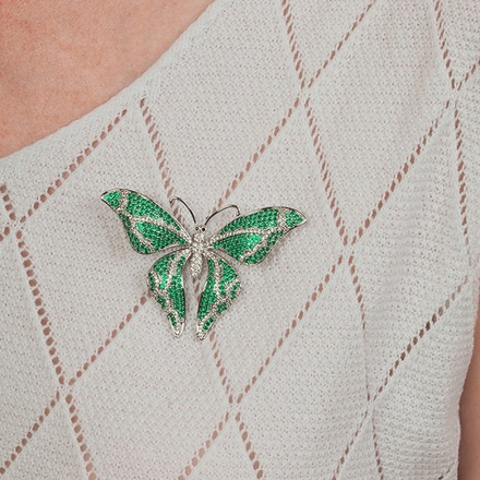 Брошь Fiore Luna Бабочка Zircon XR05662M1 S