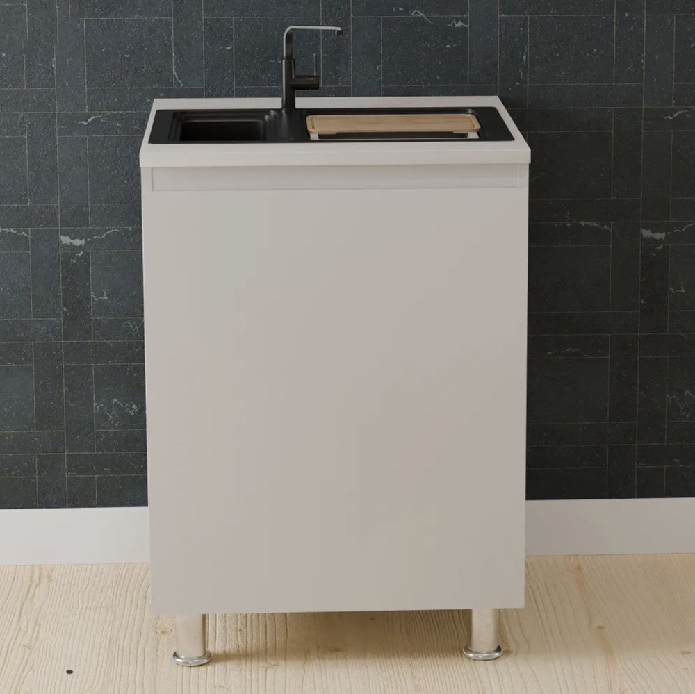 Кухня Севилья 280 см со столешницей (10 модулей) / белый ЛДСП, массив дуба