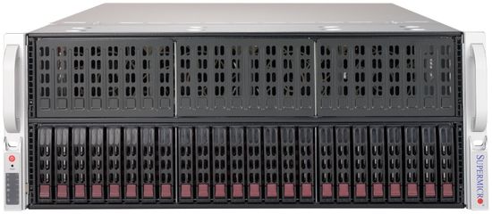 Сервер Supermicro SuperServer 4029GP-TRT3 без процессора/без ОЗУ/без накопителей/количество отсеков 2.5" hot swap: 24/4 x 500 Вт/LAN 10 Гбит/c