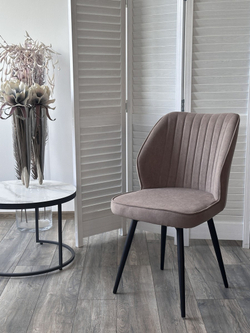 Стул РОССО 360 град. поворот. B5 Капучино, велюр / черный каркас, М-City