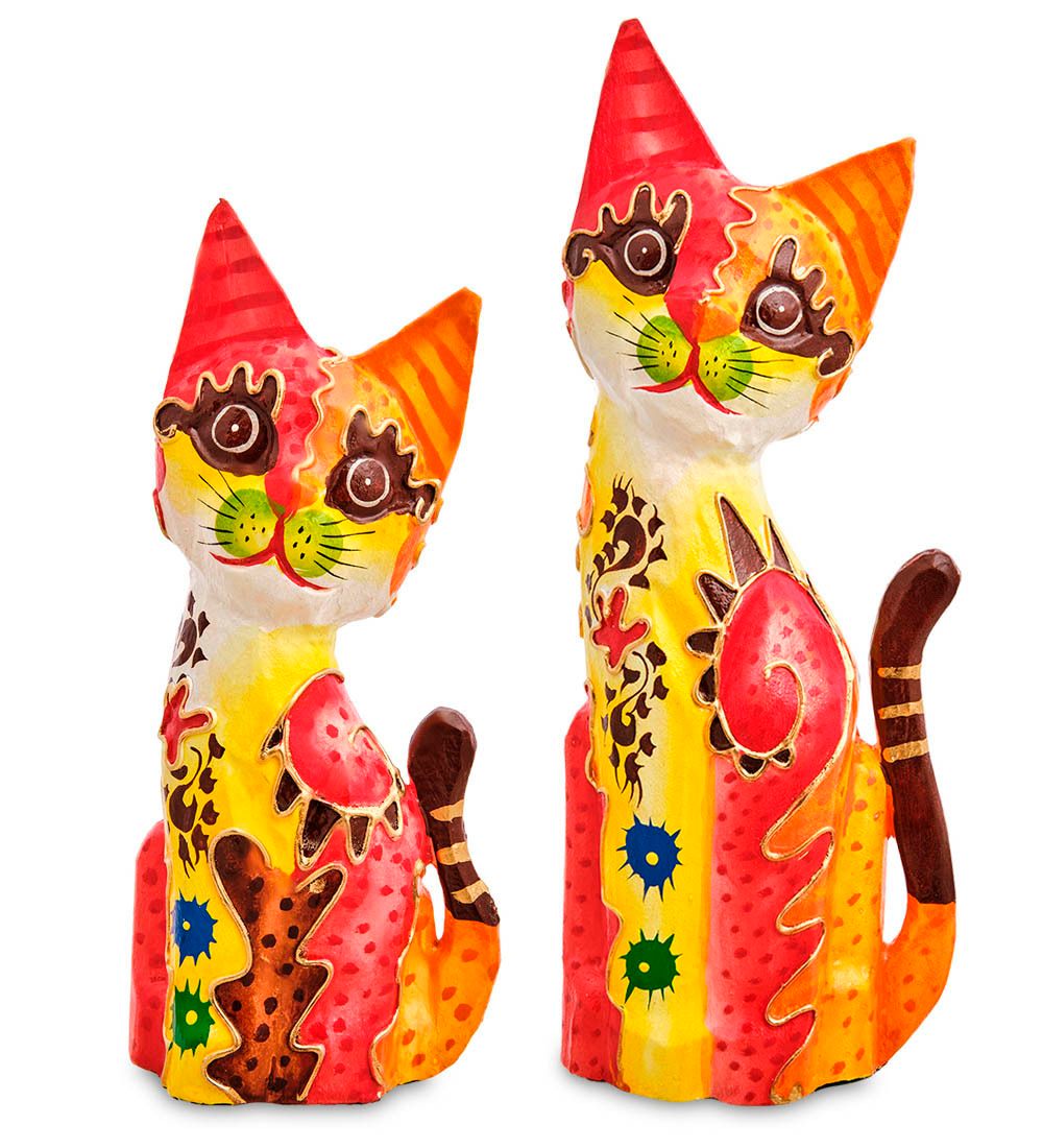 Decor and Gift 99-289 Фигурка «Кошка» н-р из двух 30, 20 см (албезия, о.Бали)