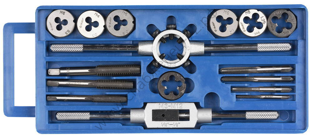ЗУБР 16 предм., сталь 9ХС, Набор метчиков и плашек в пластиковом боксе (28122-H16)