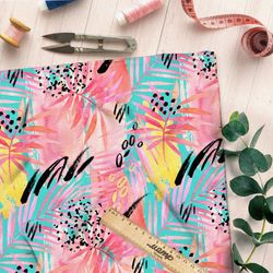 Ткань бифлекс разноцветная абстракция