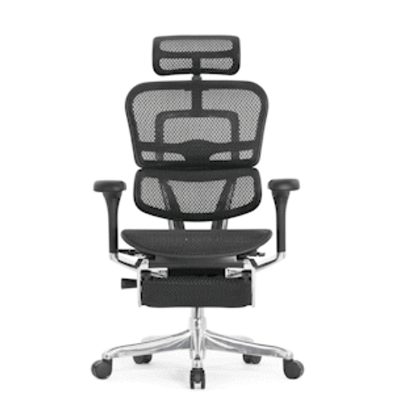 Кресло FALTO Ergohuman Elite 2 с подножкой ( чёрный каркас /сетка чёрный T-168-B1 Black )