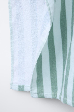 ZARA ПОЛОТЕНЦЕ ПОНЧО В ПОЛОСКУ С ПРИНТОМ THE JUNGLE BOOK © DISNEY, СВЕТЛО-ЗЕЛЕНЫЙ