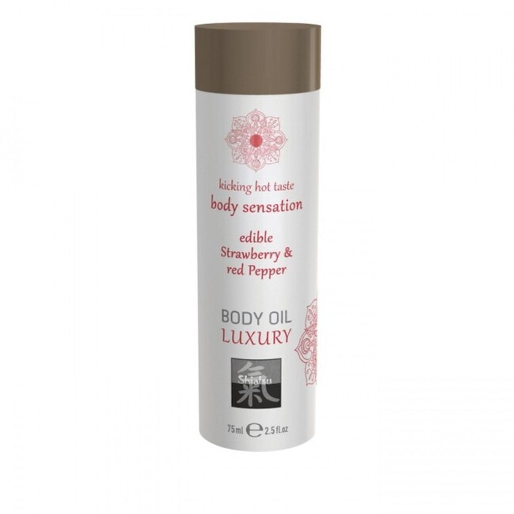 Съедобное масло для тела Body Oil LUXURY Клубника &amp; Красный перец (75 мл) (Цвет: прозрачный)