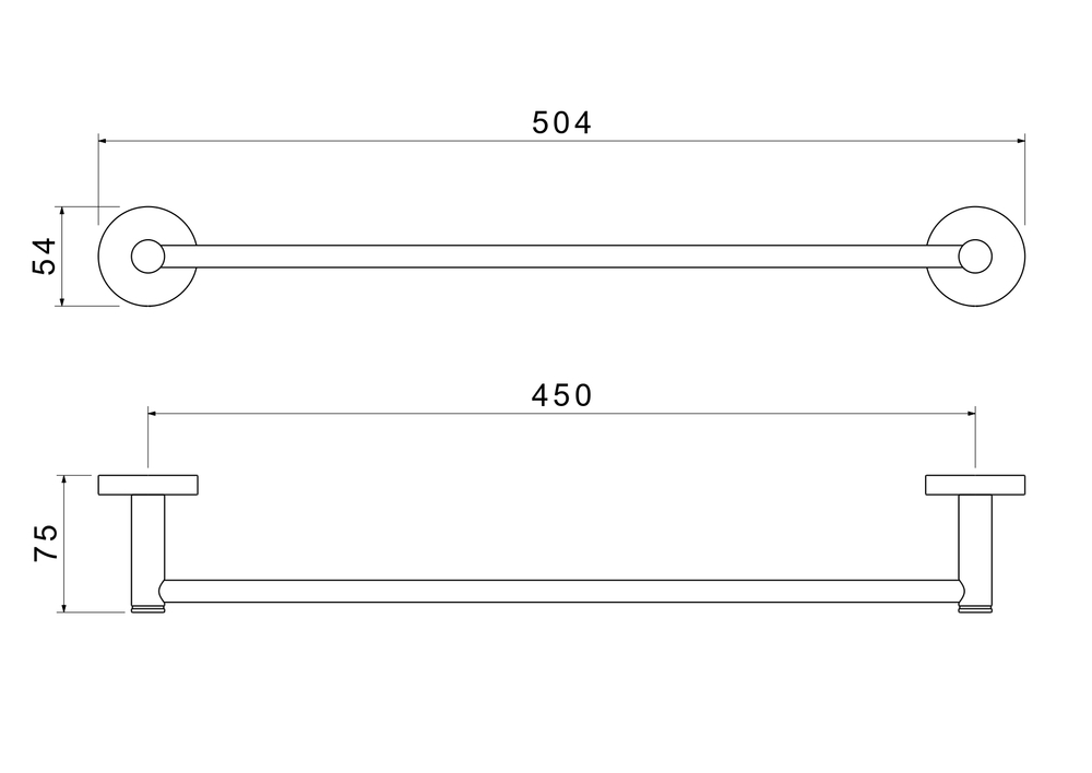 AQ4120BGM ЕВРОПА полотенцедержатель 450 мм, оружейная сталь