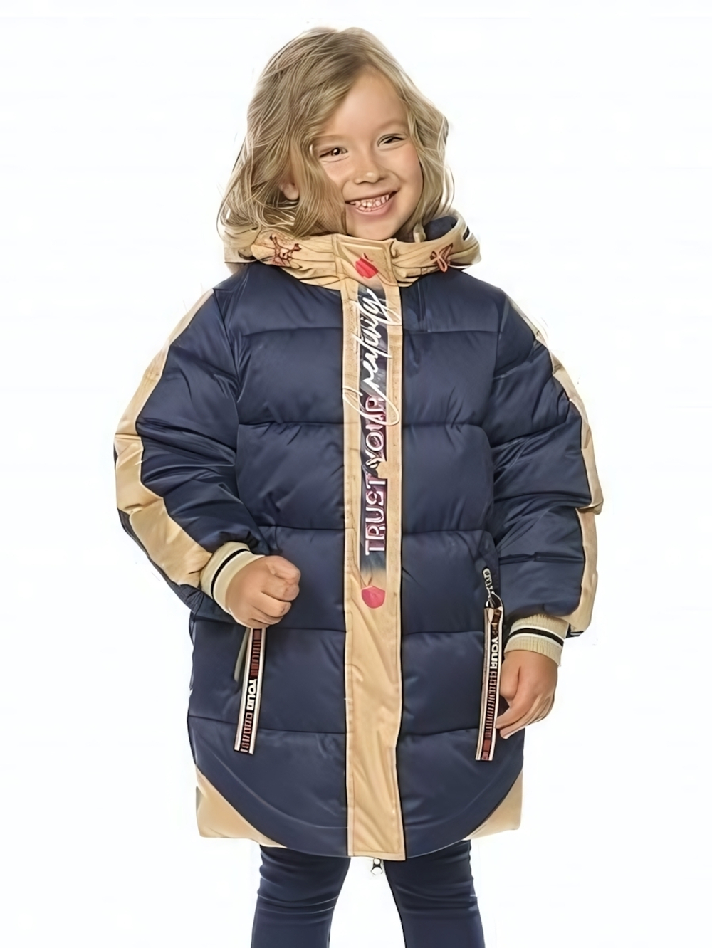 Пальто для девочек р-р (116, Синий(41))