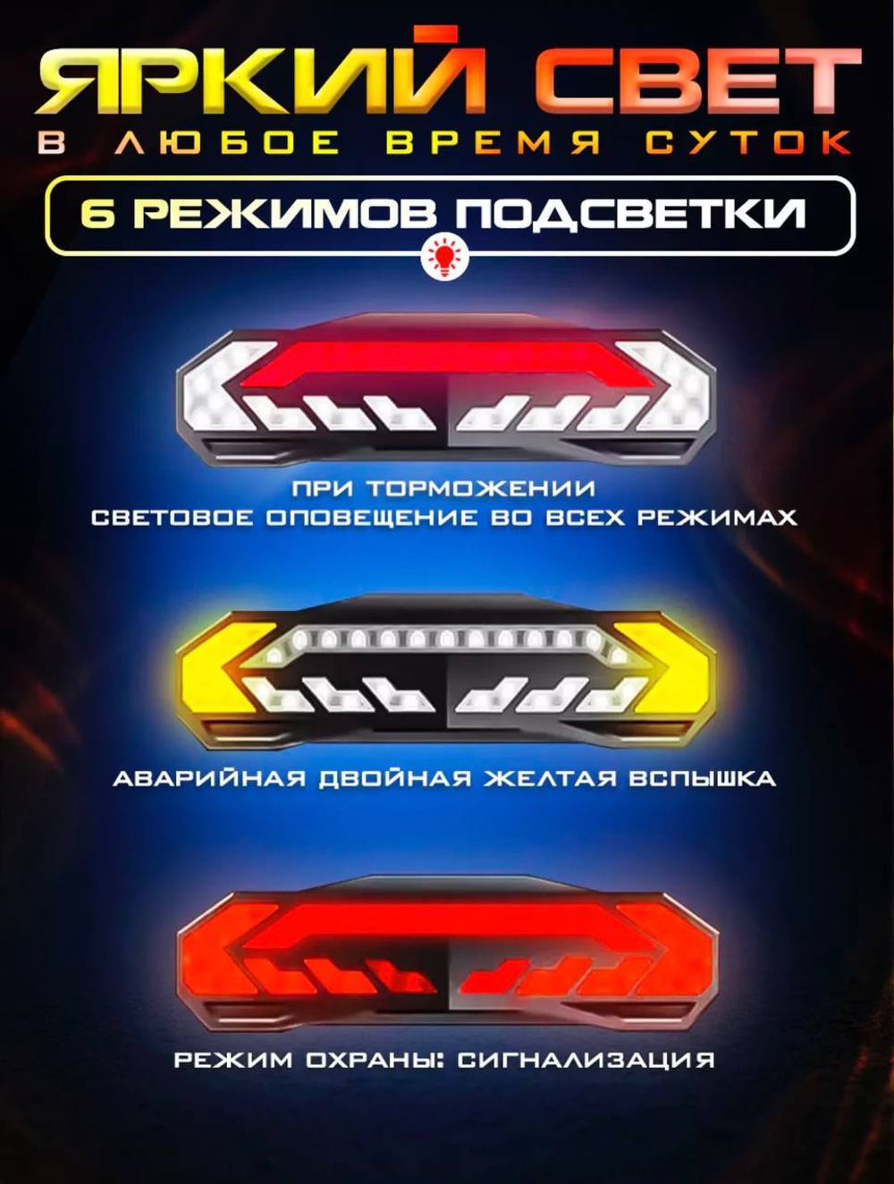 Фонарь на велосипед задний и передняя фара с сигнализацией