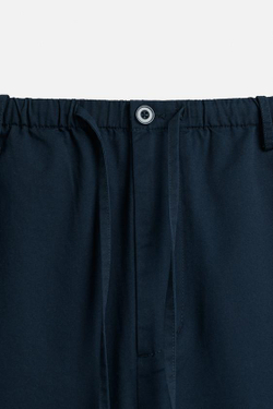 ZARA БРЮКИ ПРЯМОГО СИЛУЭТА RELAXED FIT, МОРСКОЙ СИНИЙ