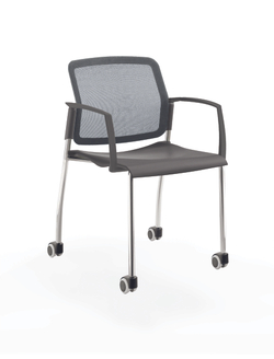 Movie стул со спинкой-сеткой на 4 ногах и колесах
