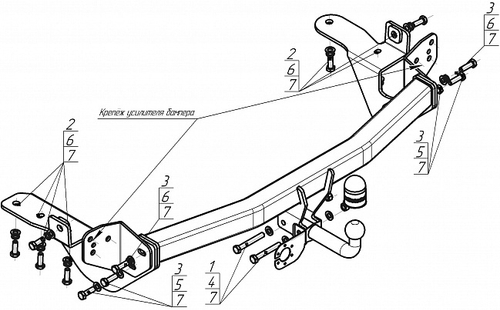 Фаркоп Motodor для Toyota RAV4 2013 - 2019 (оцинкованный шар)(паспорт и сертификат в комплекте)(без электрики) 92506-A
