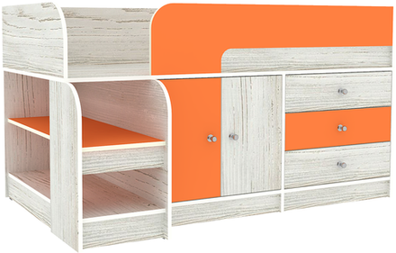 Кровать-чердак КарИВи Астра 9, 1 Винтерберг Оранжевый