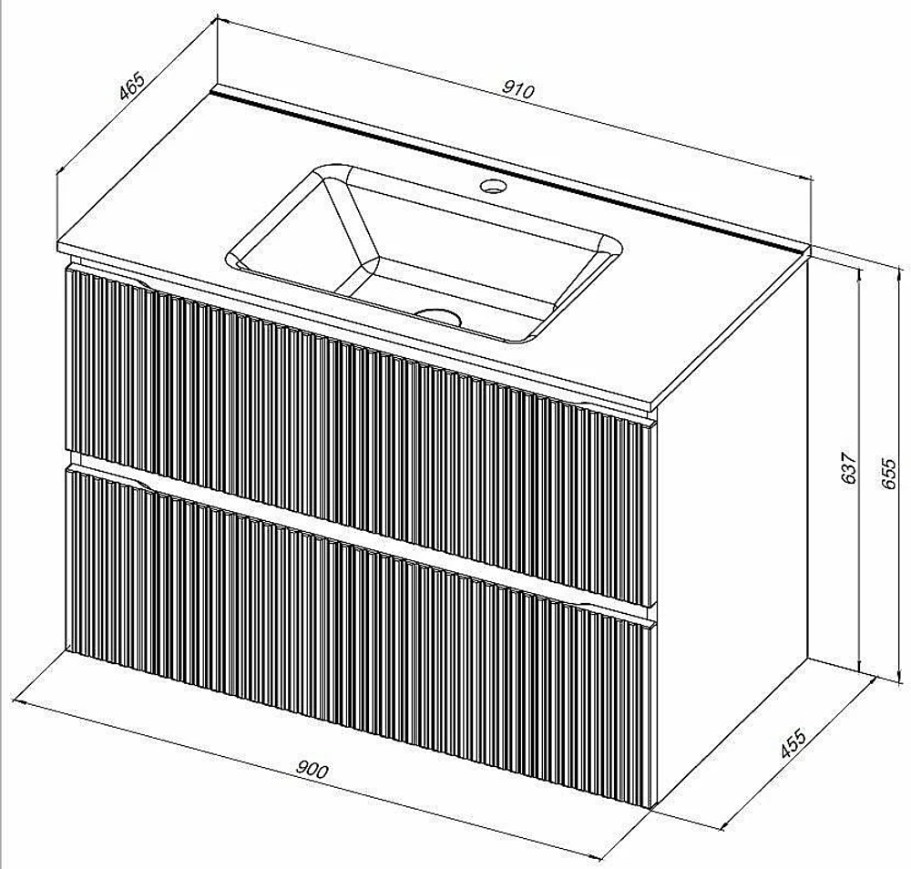 Тумба с раковиной Aquanet Джейн (Flat) 335430/329256 90 маренго