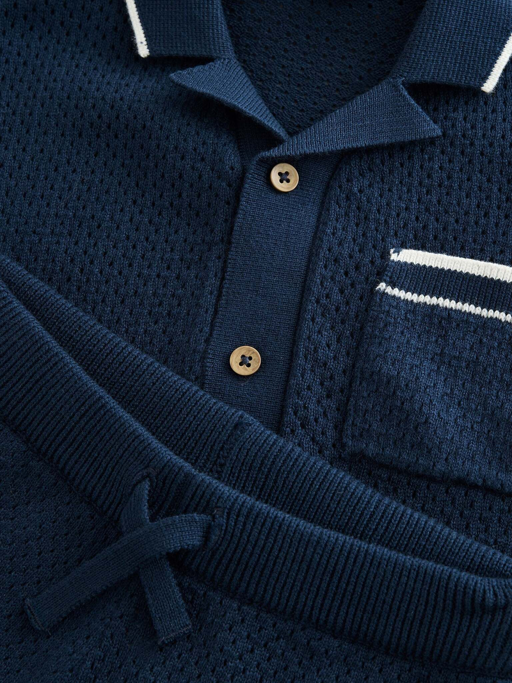 Кордиган с коротким рукавом и шорты в комплекте для мальчика Next AA9-503, Темно-синий