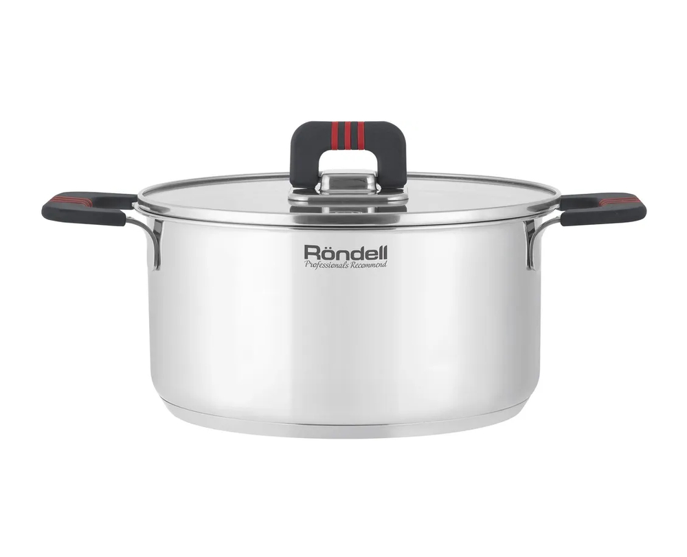 Кастрюля RONDELL RDS-1637 Stripes с крышкой 20 см, 2,8 л стальной