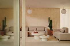 Neom Модульный пуф бежевого цвета 75 x 89 см