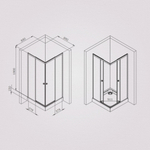 Душевое ограждение 90x90 см, без поддона AM.PM X-Joy W94G-403-9090-MT1K