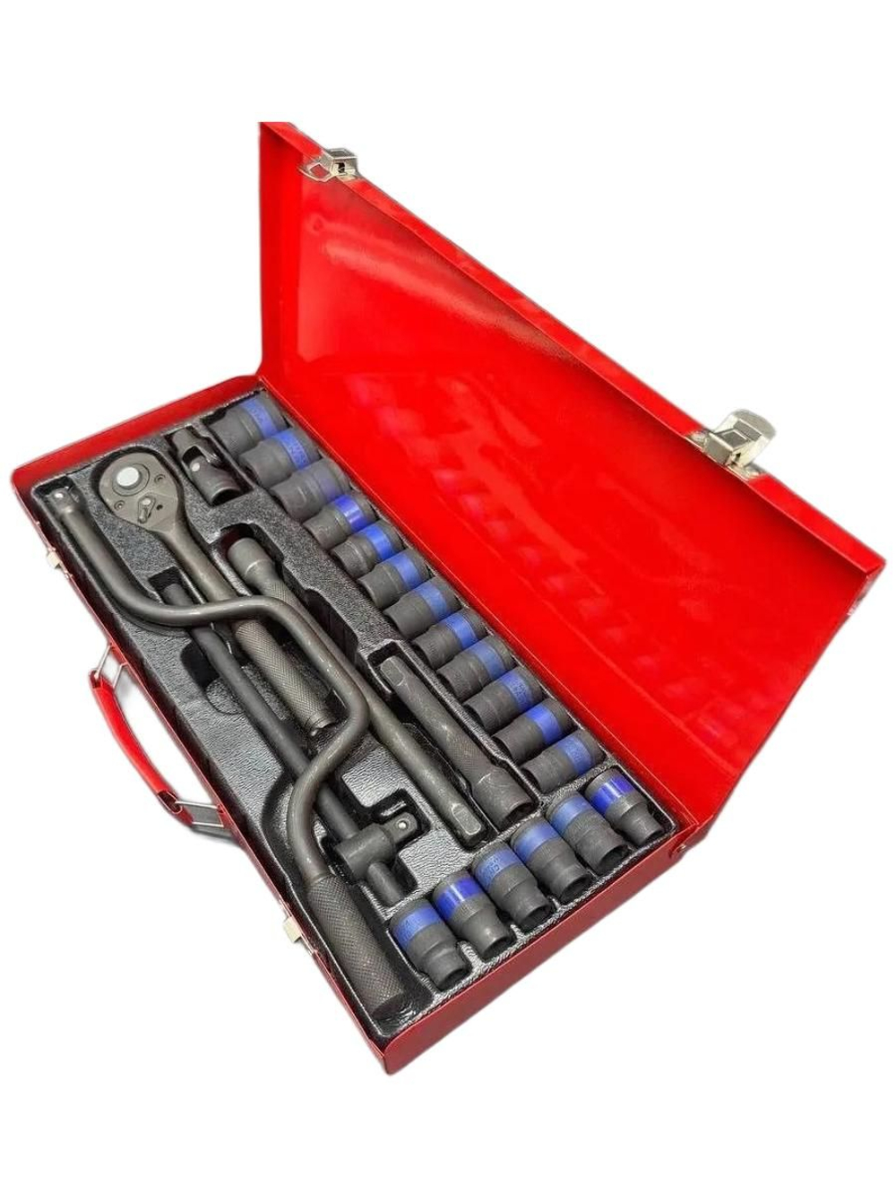 Набор ударных головок 1/2" 24 шт. с воротком / коловоротом / трещоткой под Гайковерт