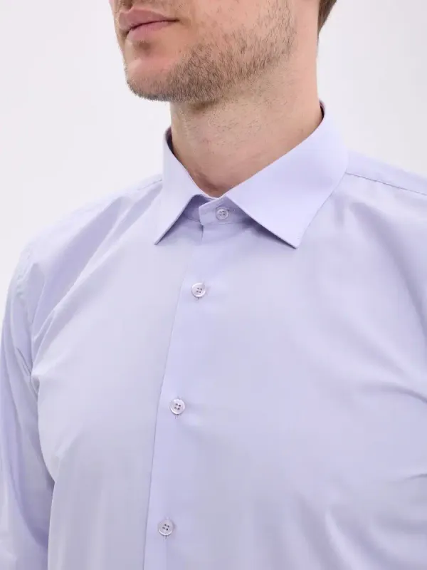 Рубашка на высокий рост LONG SLIM FIT с длинным рукавом, лавандовая