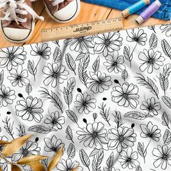 Ткань премиум шифон упрощенный полевой мотив