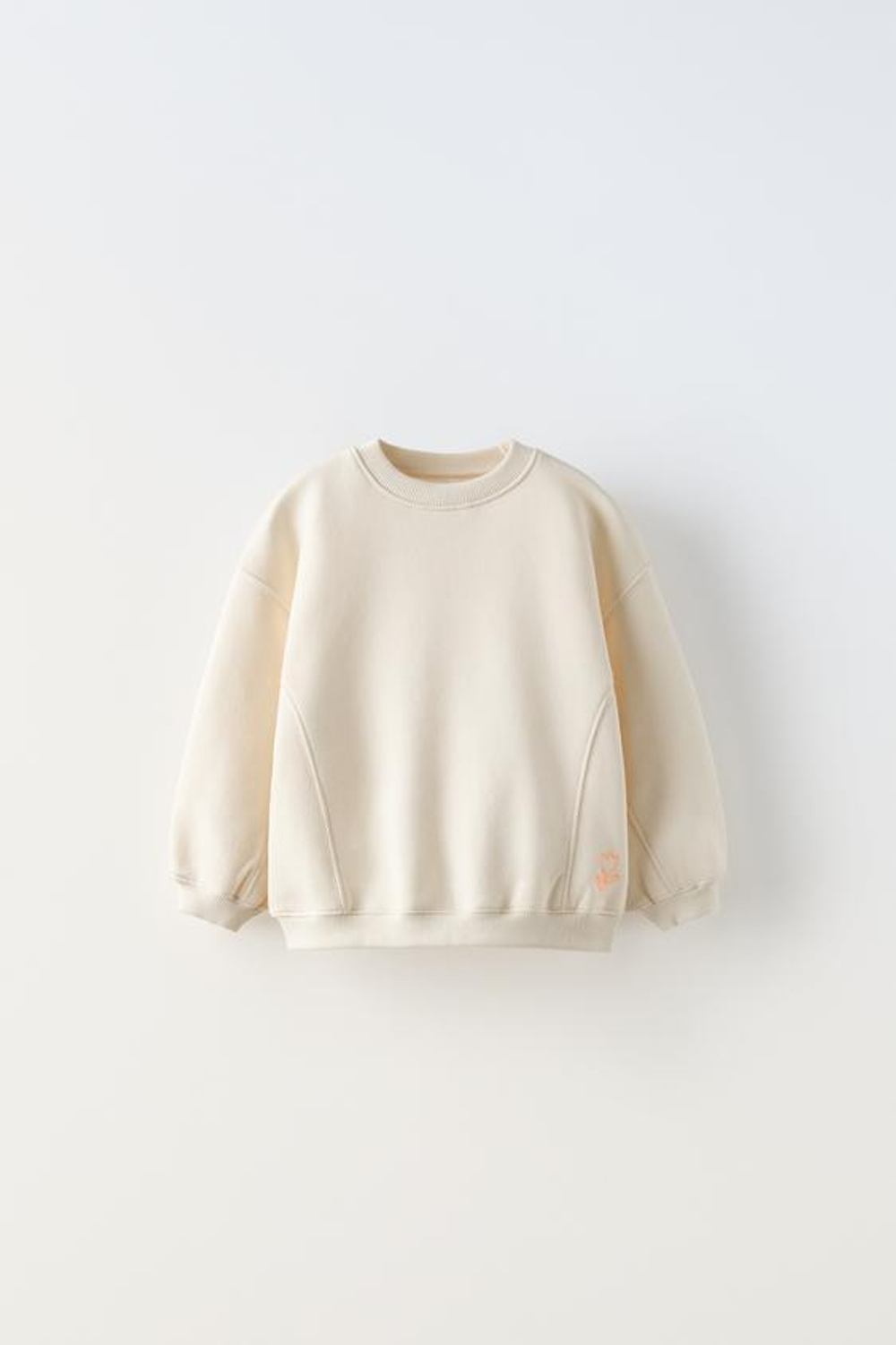 ZARA ОДНОТОННОЕ ХУДИ С ВЫШИВКОЙ, ЭКРЮ