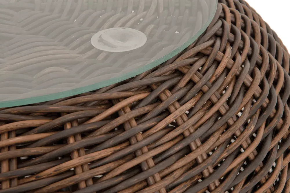 "Барселона" кофейный столик из искусственного ротанга, цвет коричневый