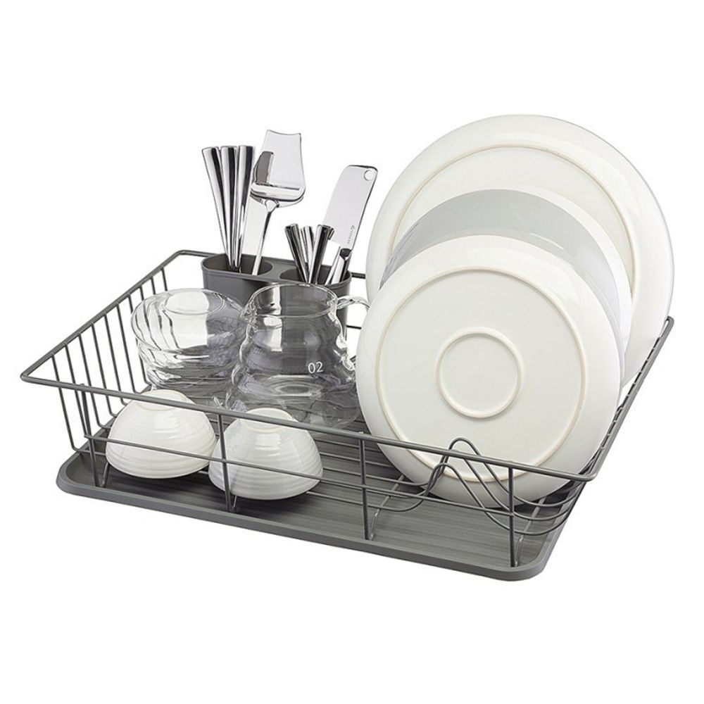 Сушилка для посуды и столовых приборов Hoem WNM-SS-DRNHM-MTPP-GR, 48 см, металл/полипропилен, серый
