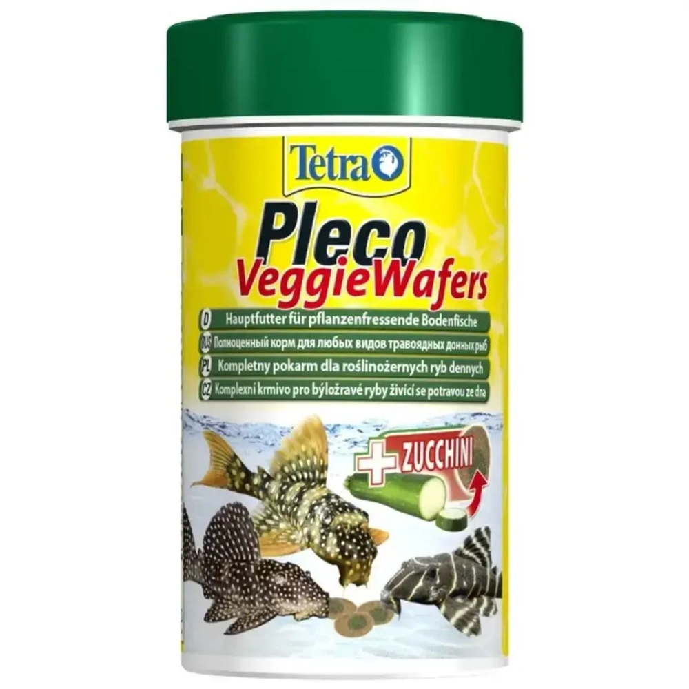 Tetrapleco veggie wafers корм-пластинки с добавлением цуккини для донных рыб 100 мл