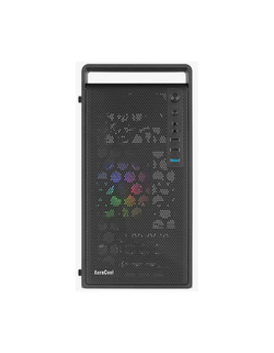 Aerocool Cs-109-G-BK-v1 (mATX, без БП, Glass Window, USB3.0 x1, USB2.0 x2, 12cm FRGB fan x1)
