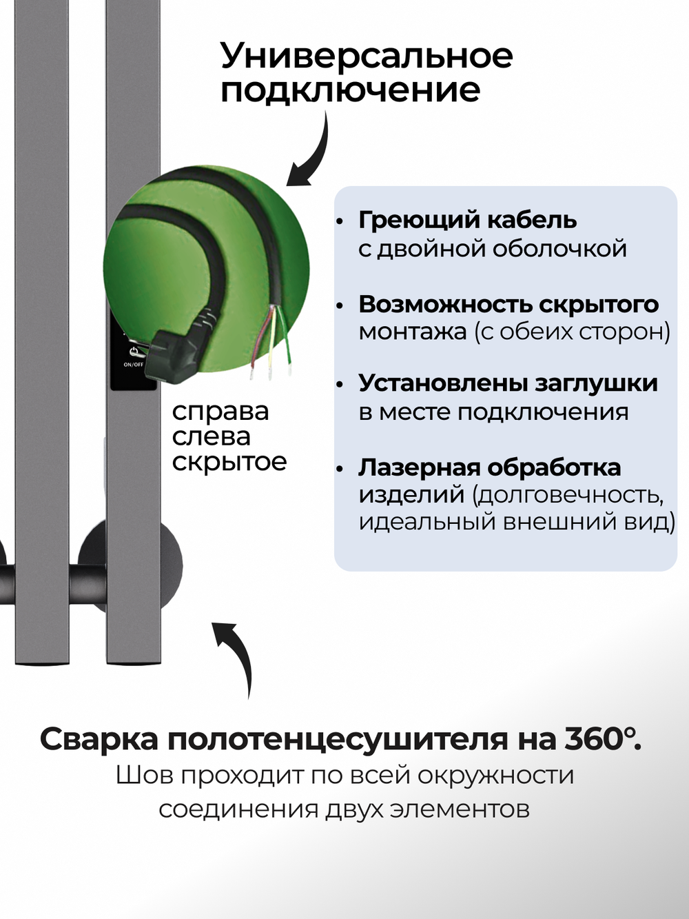 Marco 3 PRO 90 серый графит - вертикальный электрический полотенцесушитель Терум ®