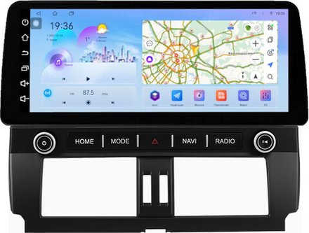 Магнитола для Toyota Land Cruiser Prado 150 2013-2017 (рамка LUX) - FarCar монитор 12.3" 2K QLED на Android 14, TS10, CarPlay, 4G SIM-слот