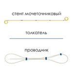 Мочеточниковый стент c покрытием Urotech Yellow Star двухпетлевой  универсальная длина 22-30 см