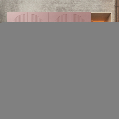 Шкаф Агератум МДФ четырехсекционный с стеллажом Лайн бохо (0,27) А10017 матовая - Дуб Сонома 3025  220*45*240