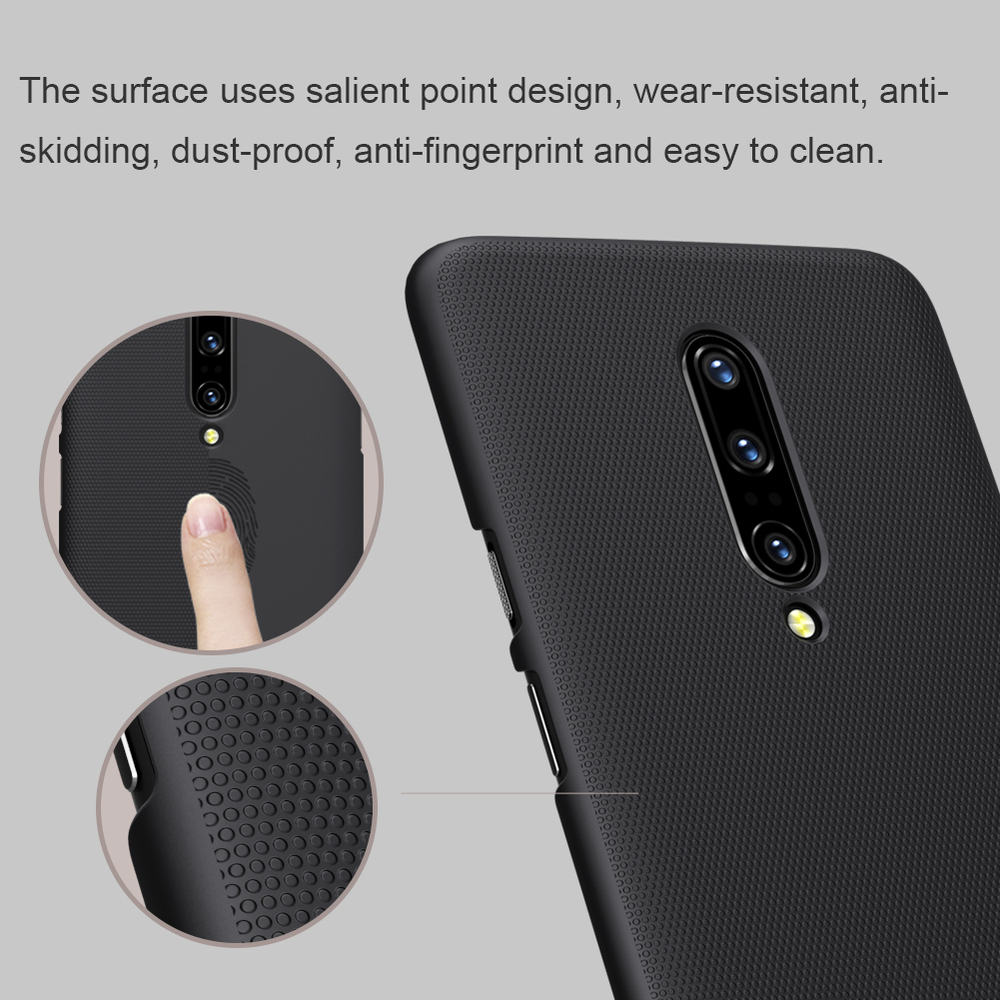 Тонкий жесткий чехол черного цвета от Nillkin для OnePlus 7 Pro, серия Super Frosted Shield
