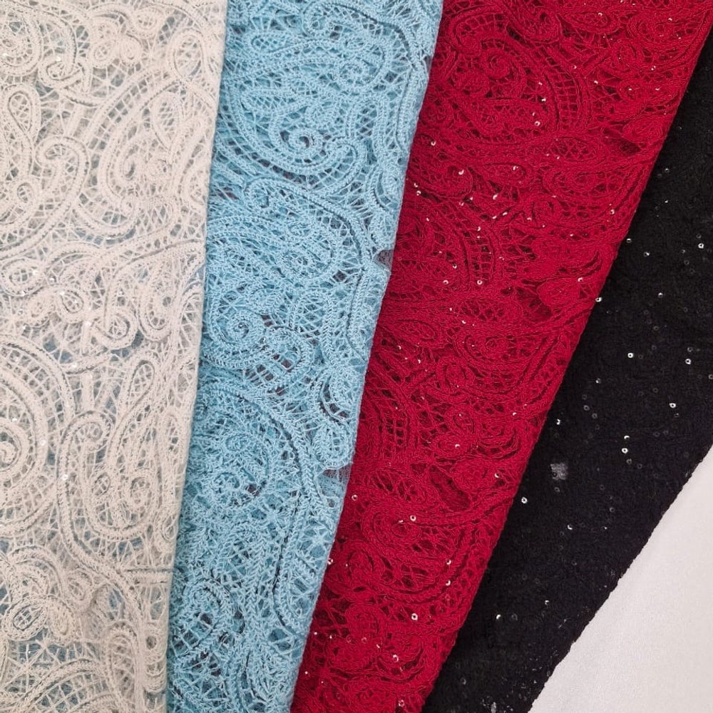 Вышивка с пайетками (Голубая)