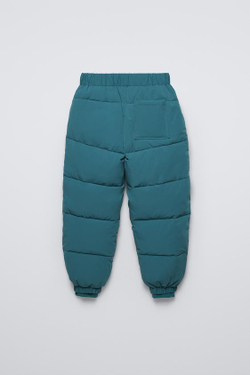 ZARA ВЕТРОЗАЩИТНЫЕ И ВОДООТТАЛКИВАЮЩИЕ БРЮКИ, ТЕМНО-БИРЮЗОВЫЙ