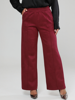 Брюки "Палаццо" замша бордо