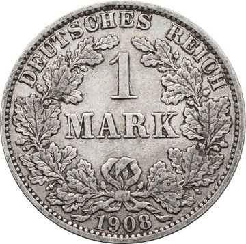 1 марка 1908 Германская Империя "A"
