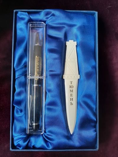 Набор "Ручка с нефтью и нож листорез", цевка, нефть