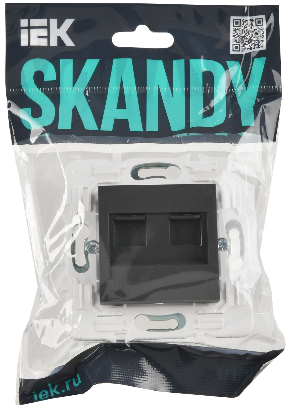SKANDY Розетка компьютерная двойная RJ45 кат.5E SK-K03G графит IEK