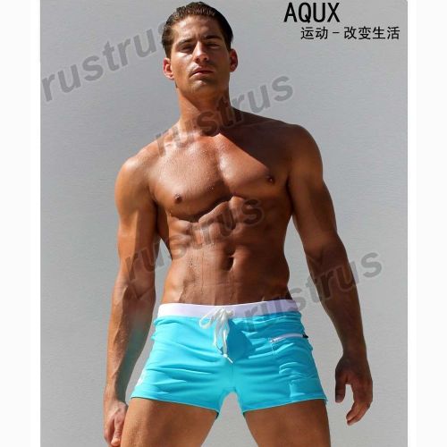 Мужские плавки бирюзовые с белой резинкой Aqux 29906