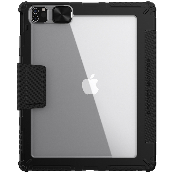 Защитный чехол книжка черный для планшета iPad Pro 12.9 с 2020 года, Nillkin, серия Bumper Pro, с задней шторкой для камеры