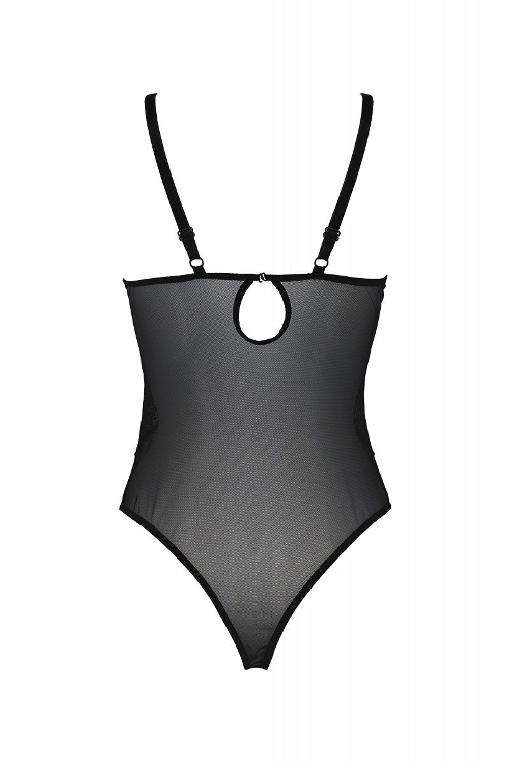 Обворожительное полупрозрачное боди Varella (Размер: XXL-XXXL) (Цвет: черный)