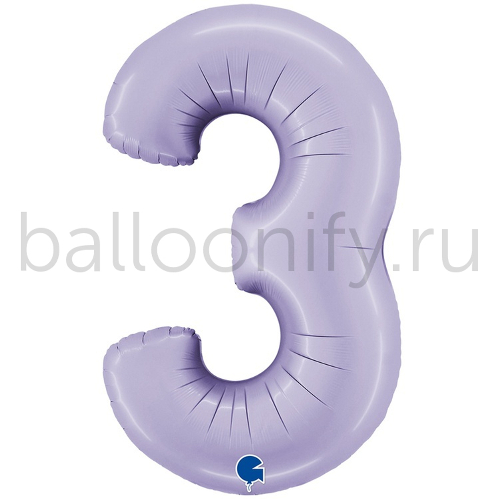 Шар ЦИФРА 3 Сатин Lilac 40" 102 см